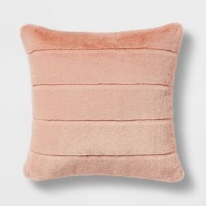 Threshold Square Faux Fur Channeled Decorative Throw Pillow - Threshold 18x18”